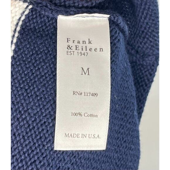 FRANK & EILEEN Sz M Medium Monterey Pullover Sweater Navy Stripe - Picture 4 of 10